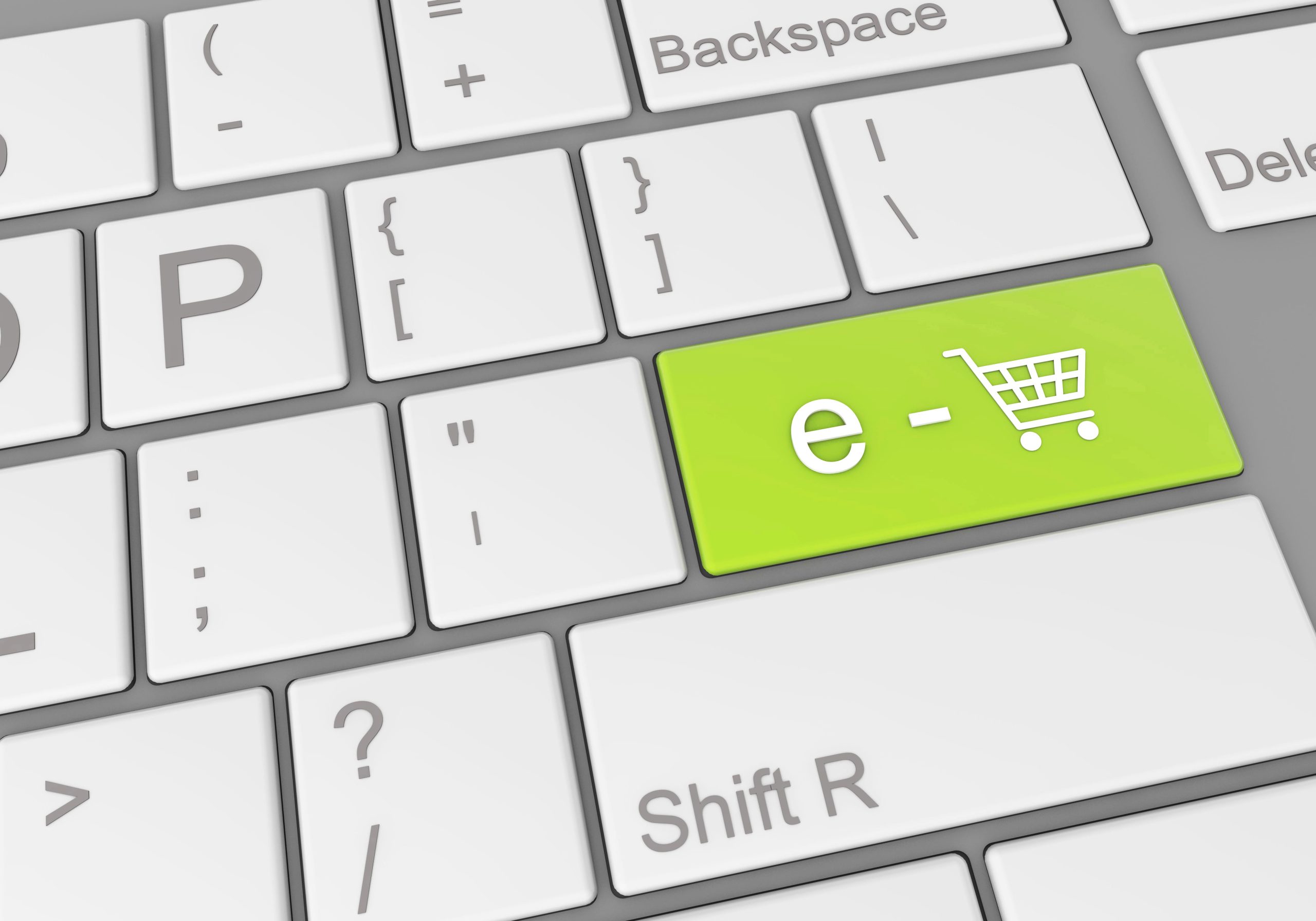 Special «e-commerce» button on a laptop keyboard